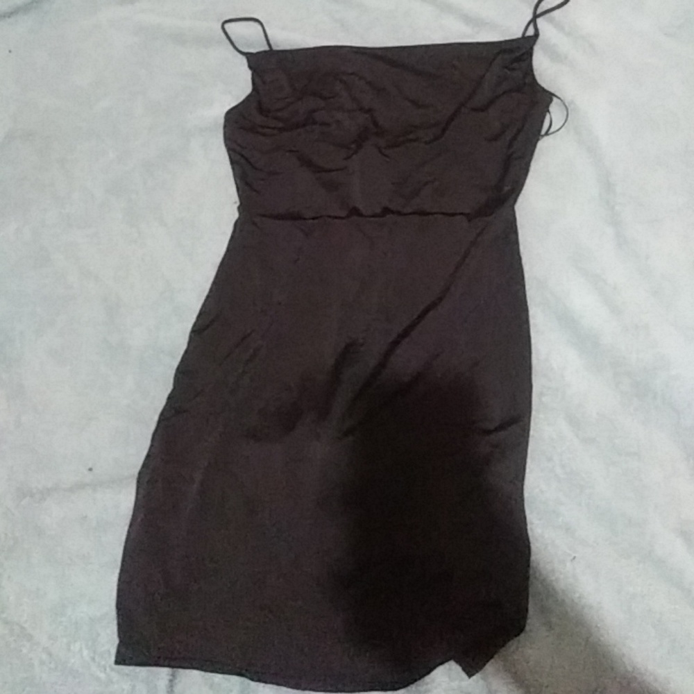 All black silk dress